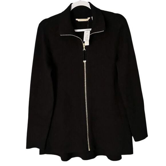 Soft Surroundings Meria Zip Cardi Sweater Women's Small Black Soft Cozy Warm NEW - Picture 1 of 6